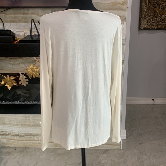 Daisy Fuentes NWT Ivory Long Sleeve‎ Sheer Blouse. Size 1X - Picture 3 of 10